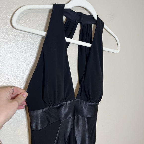 Women's Y2K Black Dress Satin Long Withcy Vampy Whimsigoth Goth Event Wedding S - Picture 4 of 10